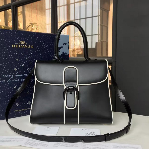 Delvaux mm brillant satchel smooth leather black 1466 28cm x 14cm x 21cm