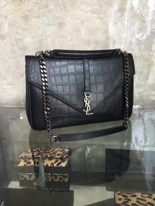 Y51 monogram college in embossed crocodile shiny leather 5106 32cm x 20cm x 8.5cm