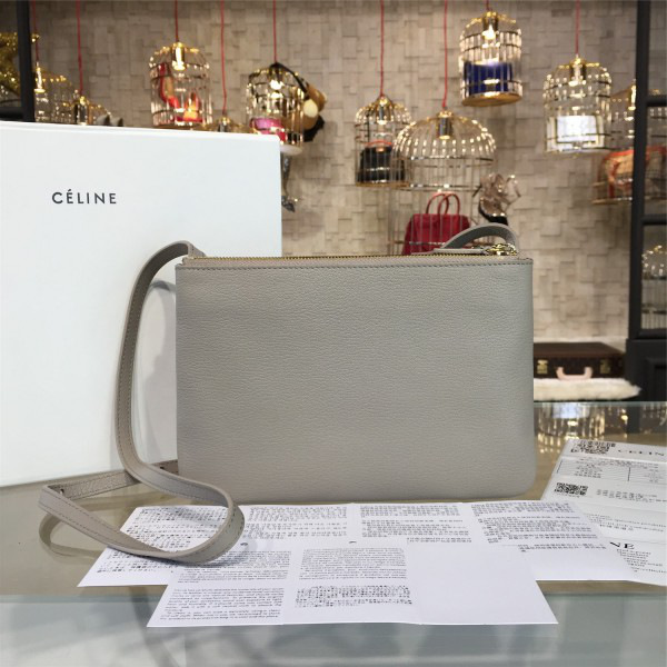 Ce1i*e leather trio - gray 22cm x 4.5cmx 15cm