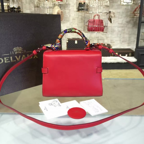 Delvaux calfskin mini tempete satchel red 1460 21cm x 8cm x 16 cm