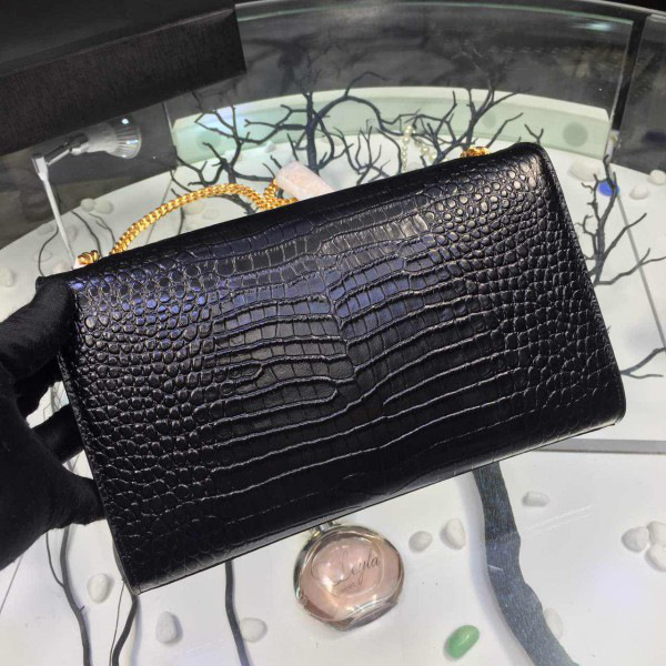 Y51 monogram- kate gold tassel in embossed crocodile shiny leather 5056 24cm x 15cm x 5cm