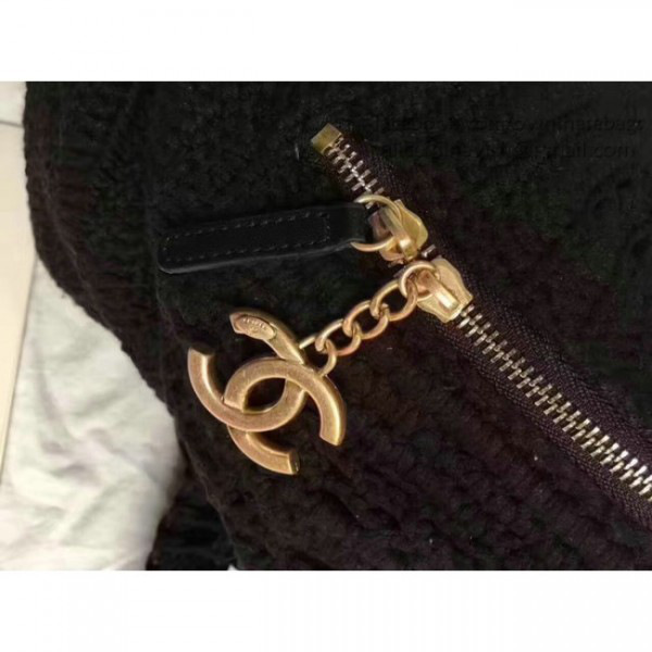 Ch**el crochet braid cayo coco backpack black