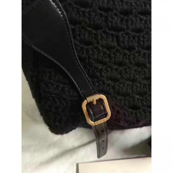 Ch**el crochet braid cayo coco backpack black