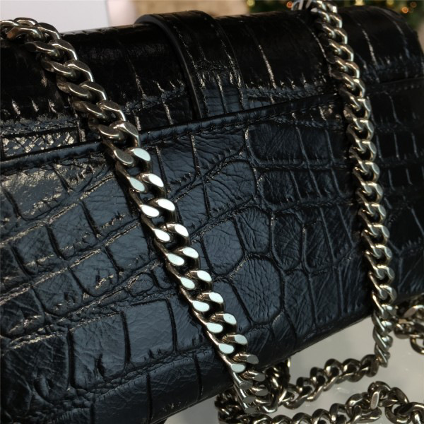 Y51 monogram college in embossed crocodile shiny leather cohotbag 4776