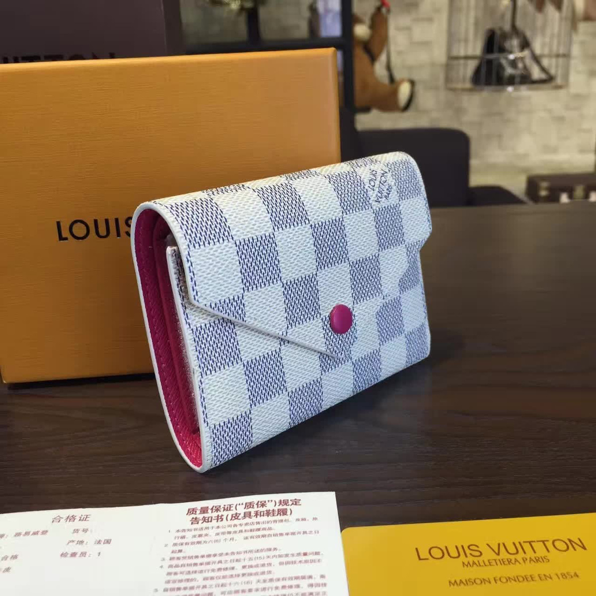 cohotbag l0vis Vvtt0n victorine wallet damier azur canvas 3197