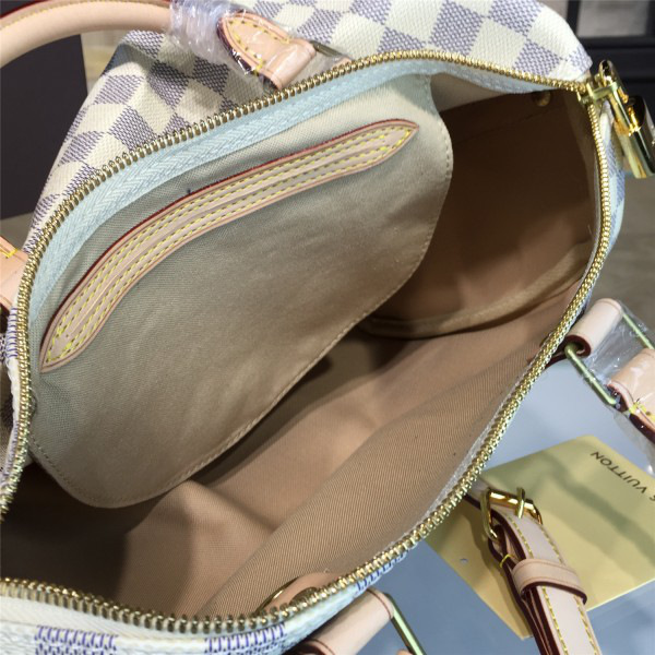 l0vis Vvtt0n speedy bandoulière 30 damier azur canvas _30cm x 21cm x 17cm