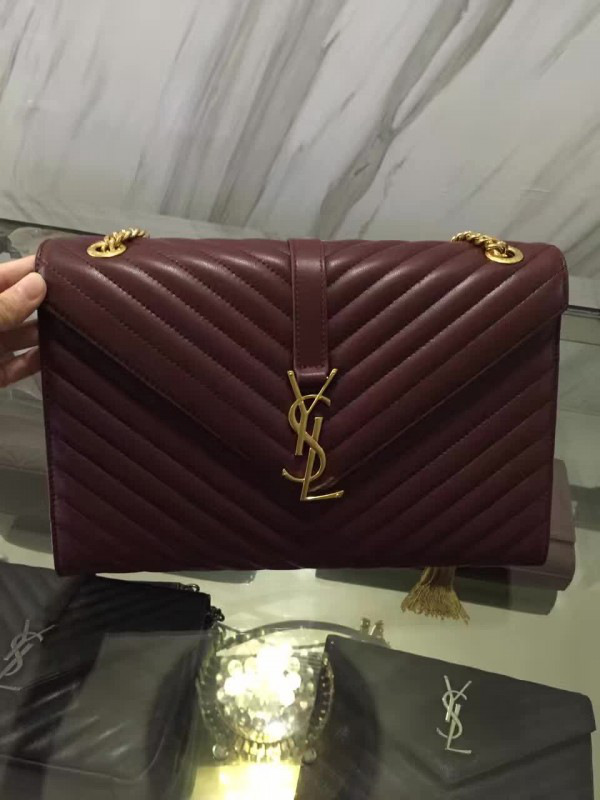 Y51 gold monogram college wine red 5082 31cm x 22cm x 7.5cm
