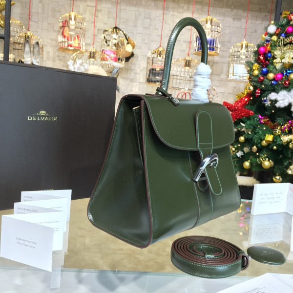 Delvaux mm brillant satchel green 1505 28cm x 11cm x 22cm