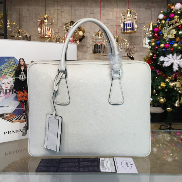 Pra*a leather briefcase 4221 37cm x 5.5cm x 29cm