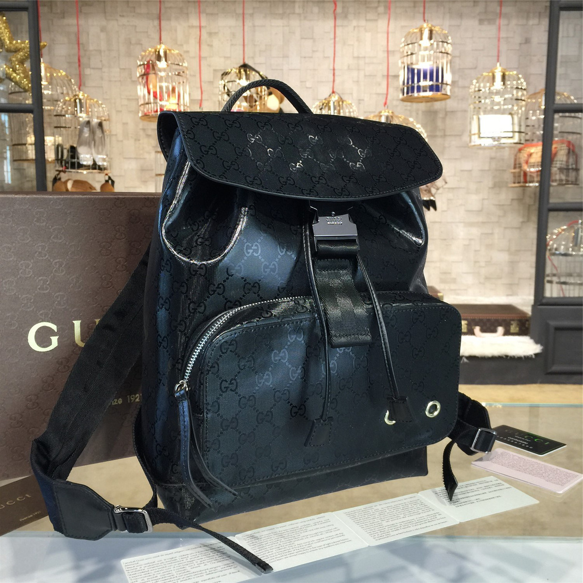 Gvc*1 gg leather backpack 010 26.5cm x 10.5cm x 36.5cm