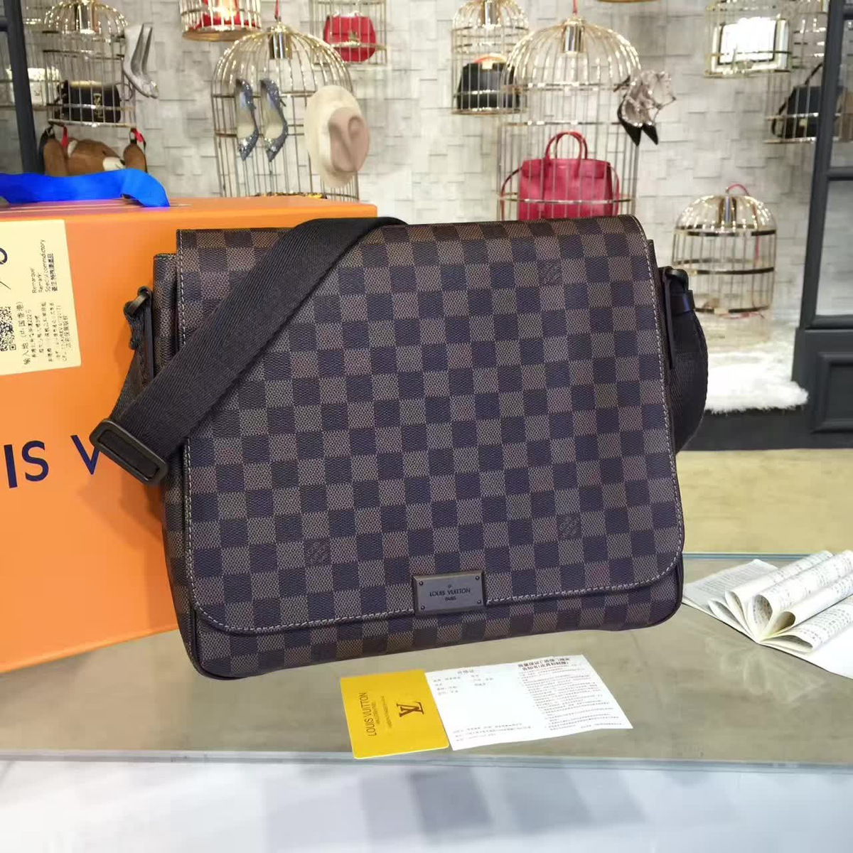 l0vis Vvtt0n district cohotbag  mm damier ebène canvas 3416
