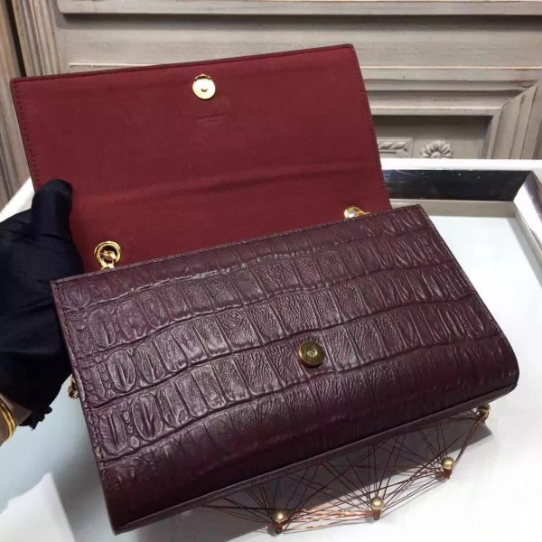 Y51 monogram kate in embossed crocodile shiny leather cohotbag 4968