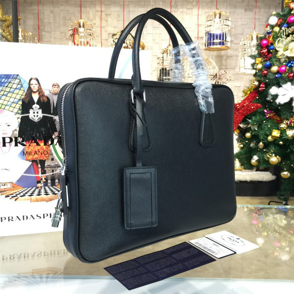 Pra*a leather briefcase 4222 37cm x 5.5cm x 29cm