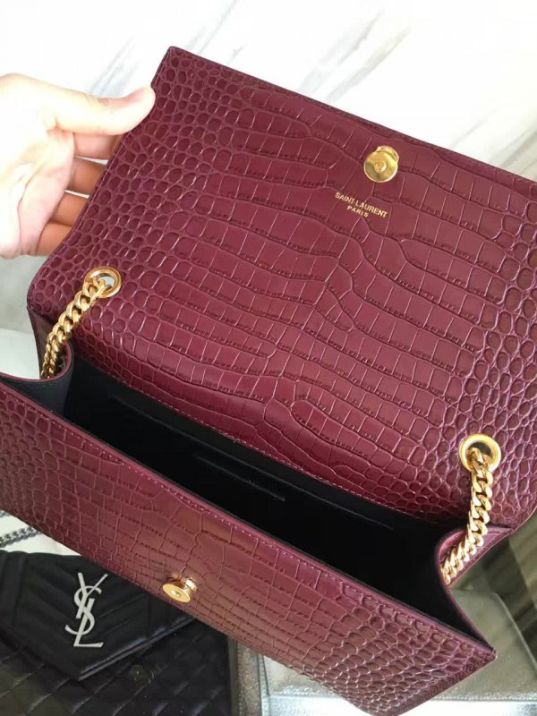 Y51 monogram kate gold tassel in embossed crocodile shiny leather 5042 24cm x 14.5cm x 5.5cm