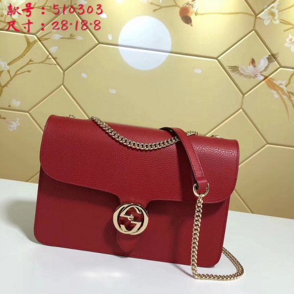 Gvc*1 gg flap shoulder bag on chain red cohotbag 510303