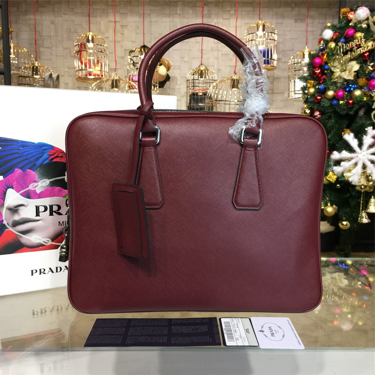 Pra*a leather briefcase 4208 36.5cm x 11.5cm x 28.5cm