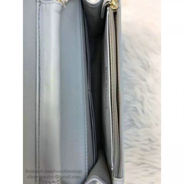 Ch**el lambskin mini chain wallet light blue a81023 vs07210 19.5 x 12 x 3.5 cm