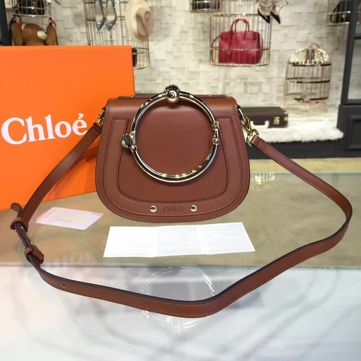 Chloe leather nile z1347 19.5cm x 6.5cm x 16cm