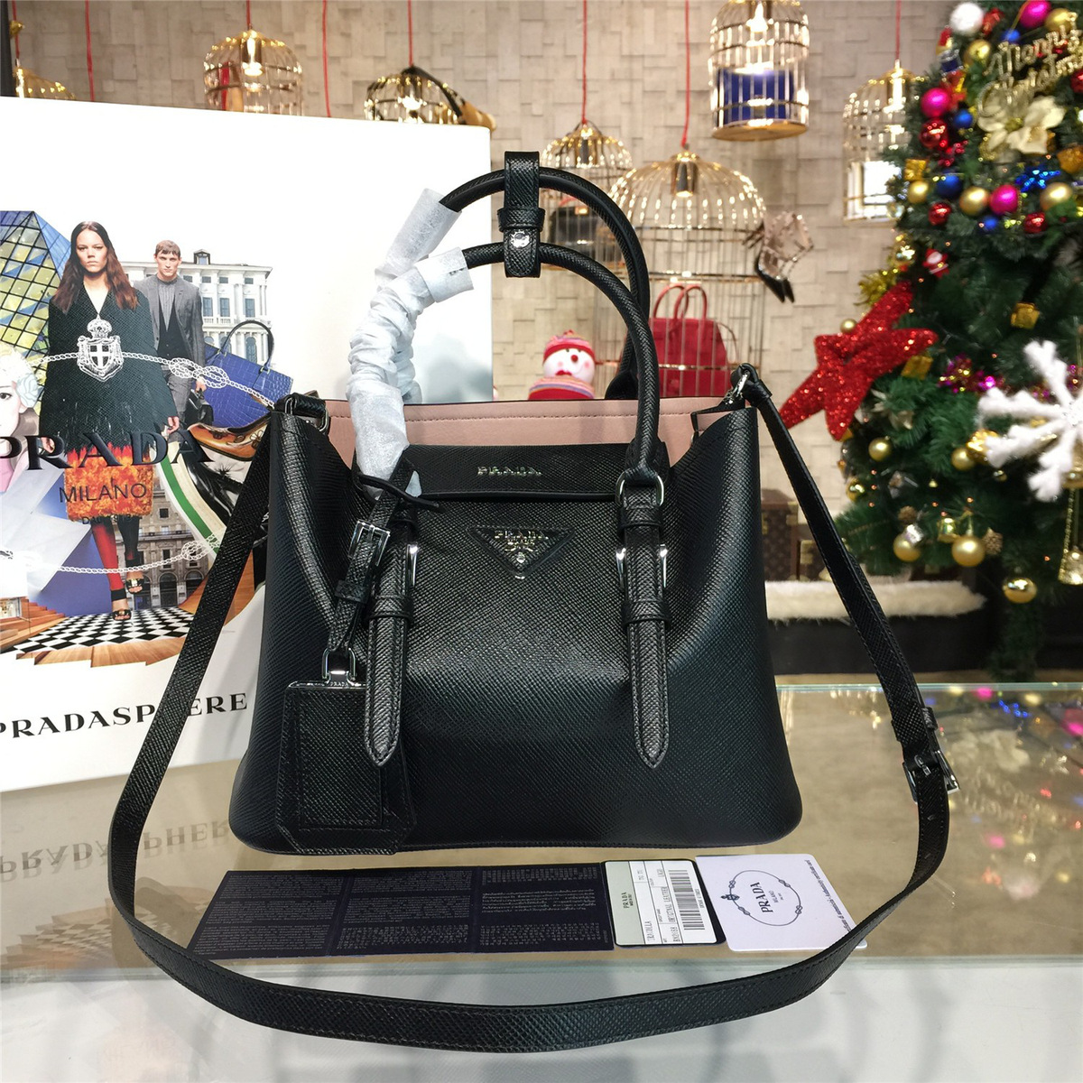 Pra*a double bag 4173 27cm x 11.5cm x 19.5cm