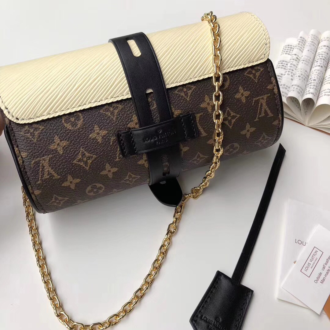 Lv original single new diagonal chain bag m44158 white 18.5CM