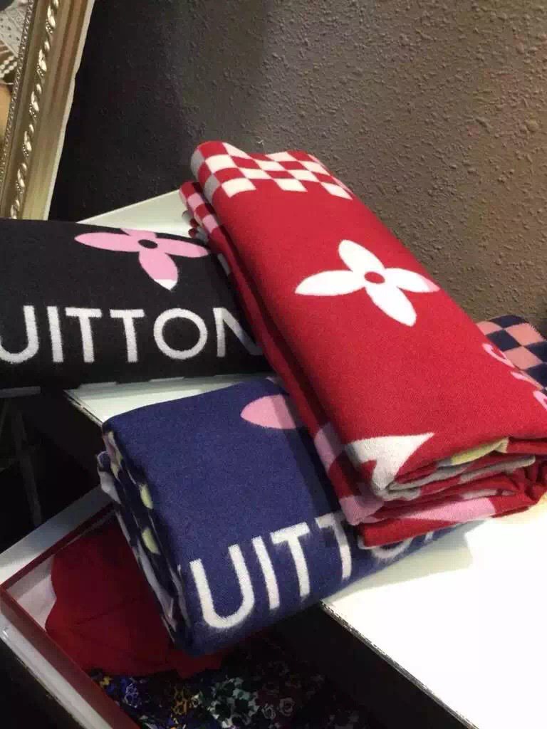 LV cashmere long scarf a10 red