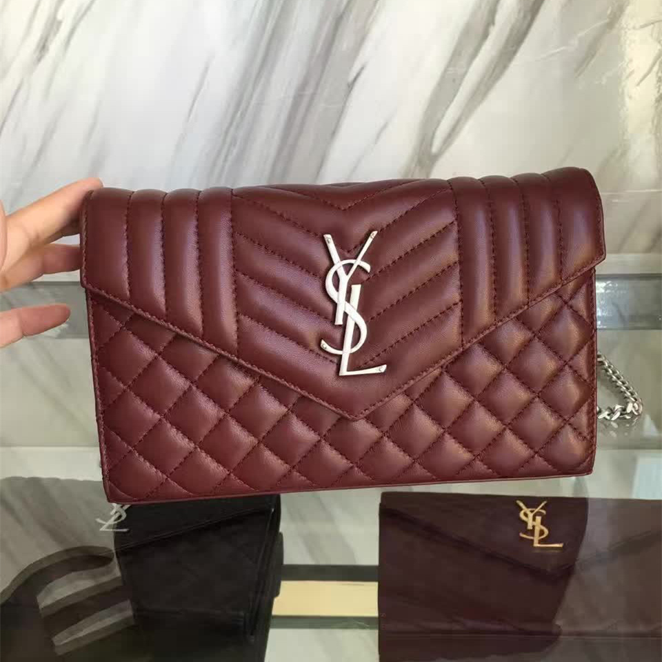 Y51 envelop satchel wine red 5137 22cm x 5.5cm x 13.5cm
