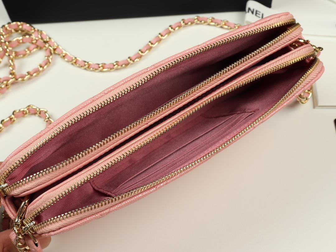 Ch**el 2019 new chain bag pink 10×19×4cm