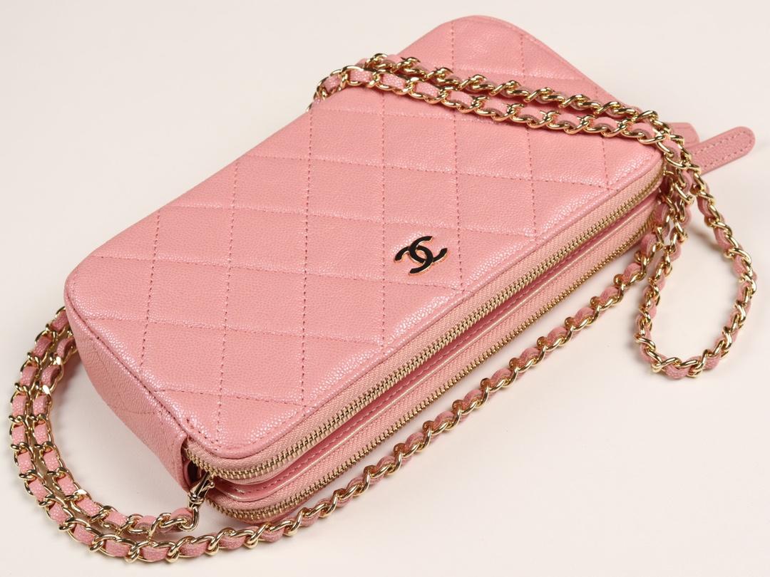 Ch**el 2019 new chain bag pink 10×19×4cm