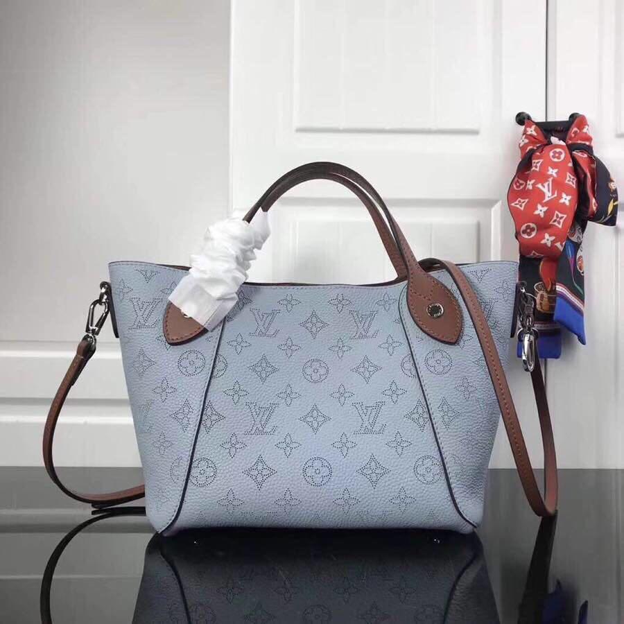 LV calf leather tote 34cm blue 34.0x 18.5x 13.0 cm