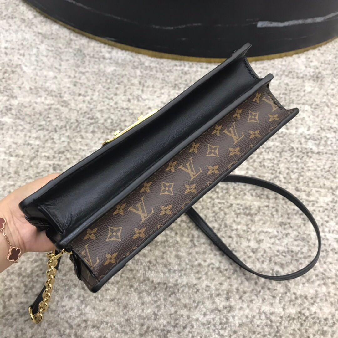 LV  trunk clutch canvas printing handbag 20.0cm x 12.0 cmx 5.5 cm