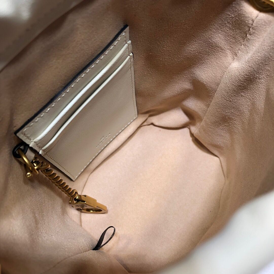 Gvc*1 white gg marmont gold vuckle leather