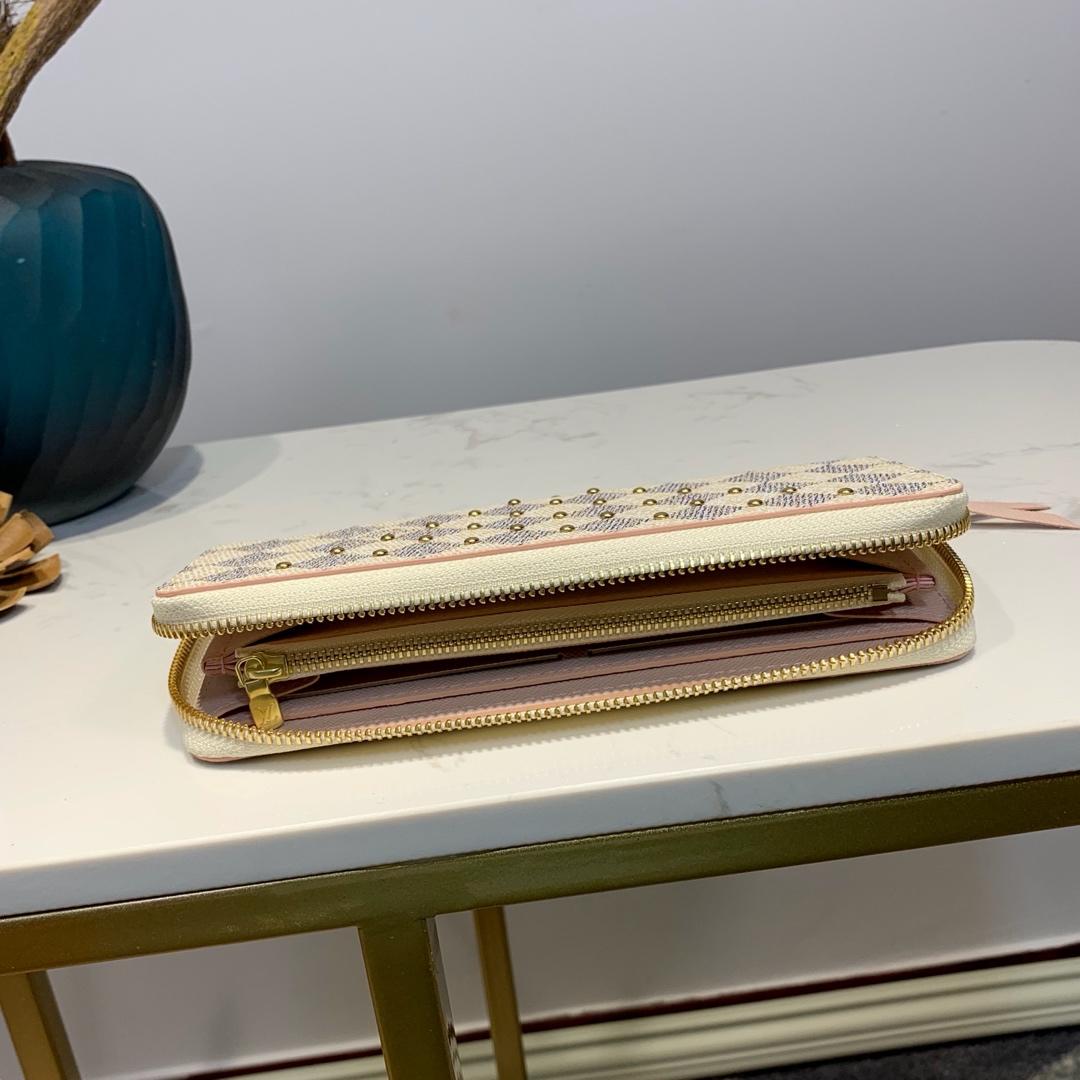 Lv clémence wallet rivet inlay damier ebene pattern monogram canvas_19.5x 9.0x 1.5 cm