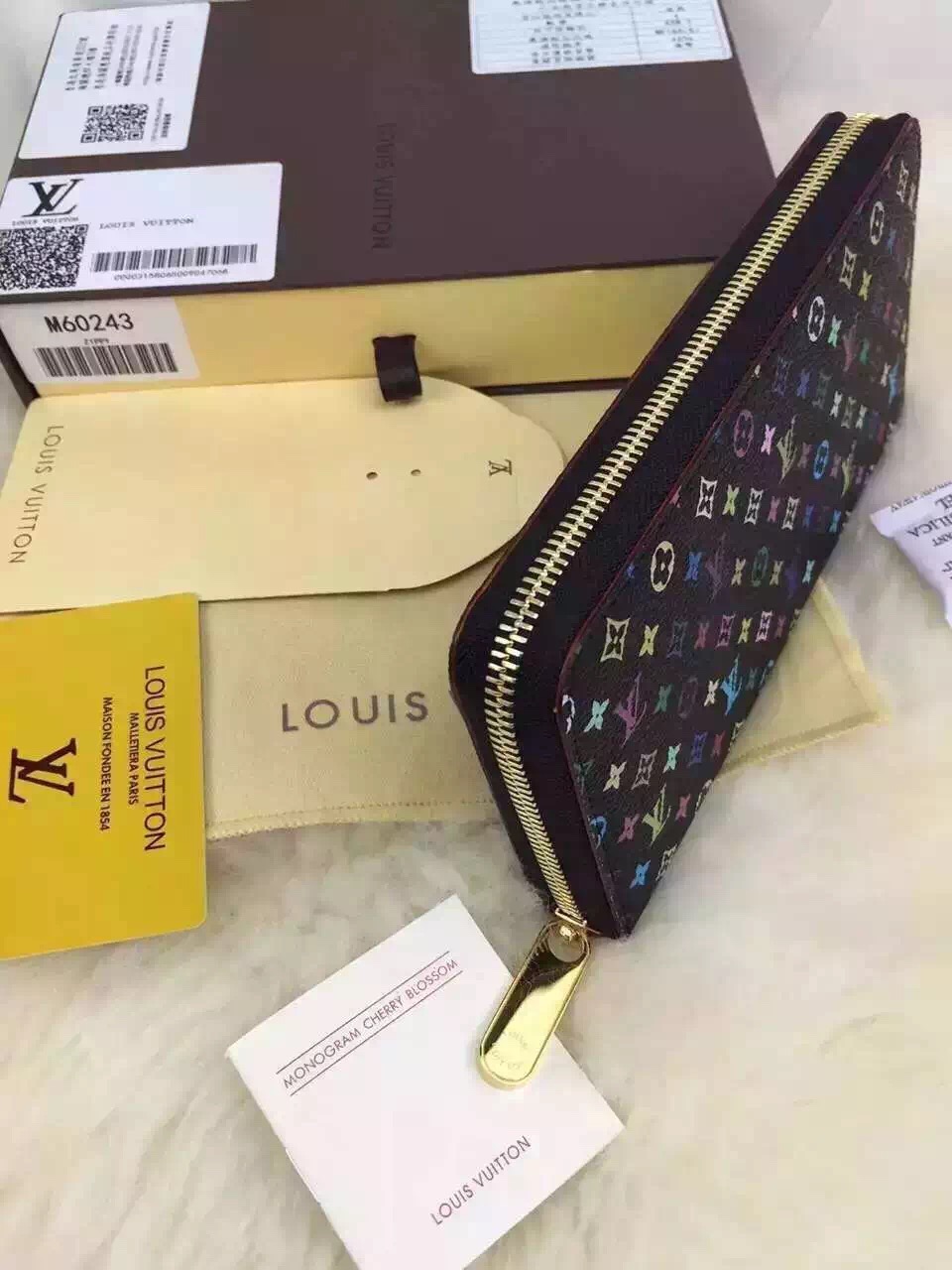 Lv wallet m60050 black_19 x 10 x 1 cm