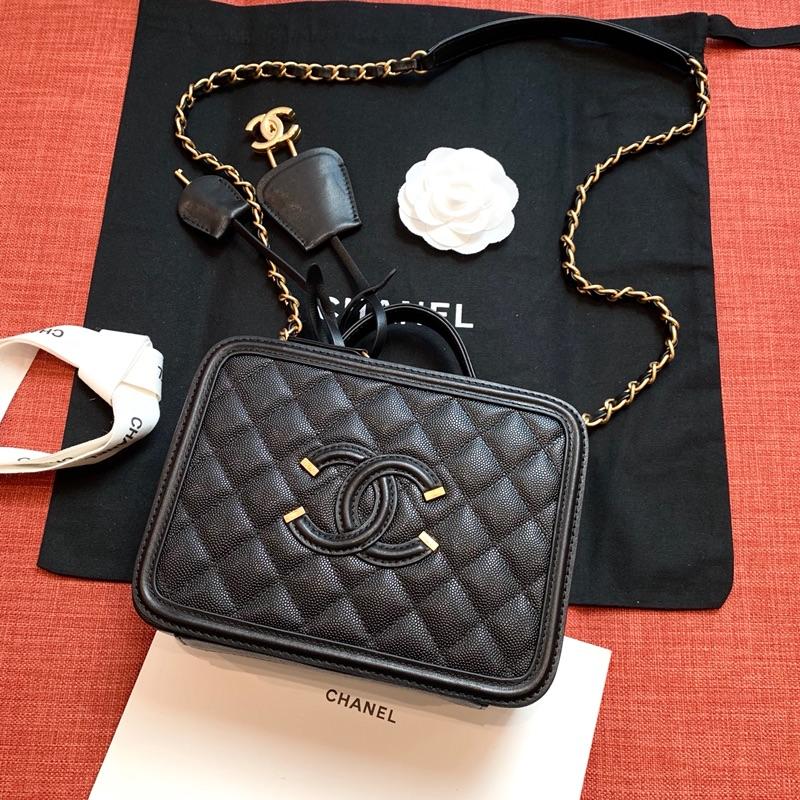 Ch**el chain camera bag-black-17cm-21cm