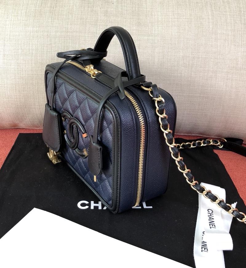 Ch**el chain camera bag-black-17cm-21cm