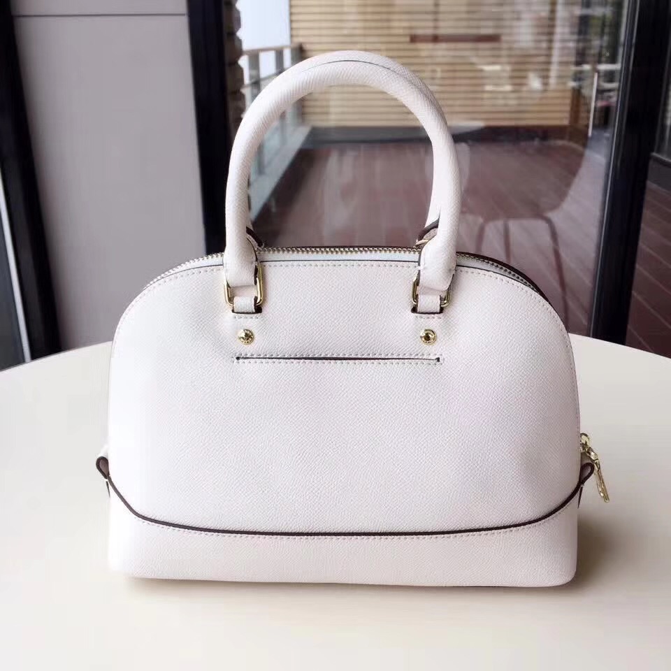 COACH Mini Shell Bag Satchel Crossgrain Leather White F57555 25 x 18 x 10cm