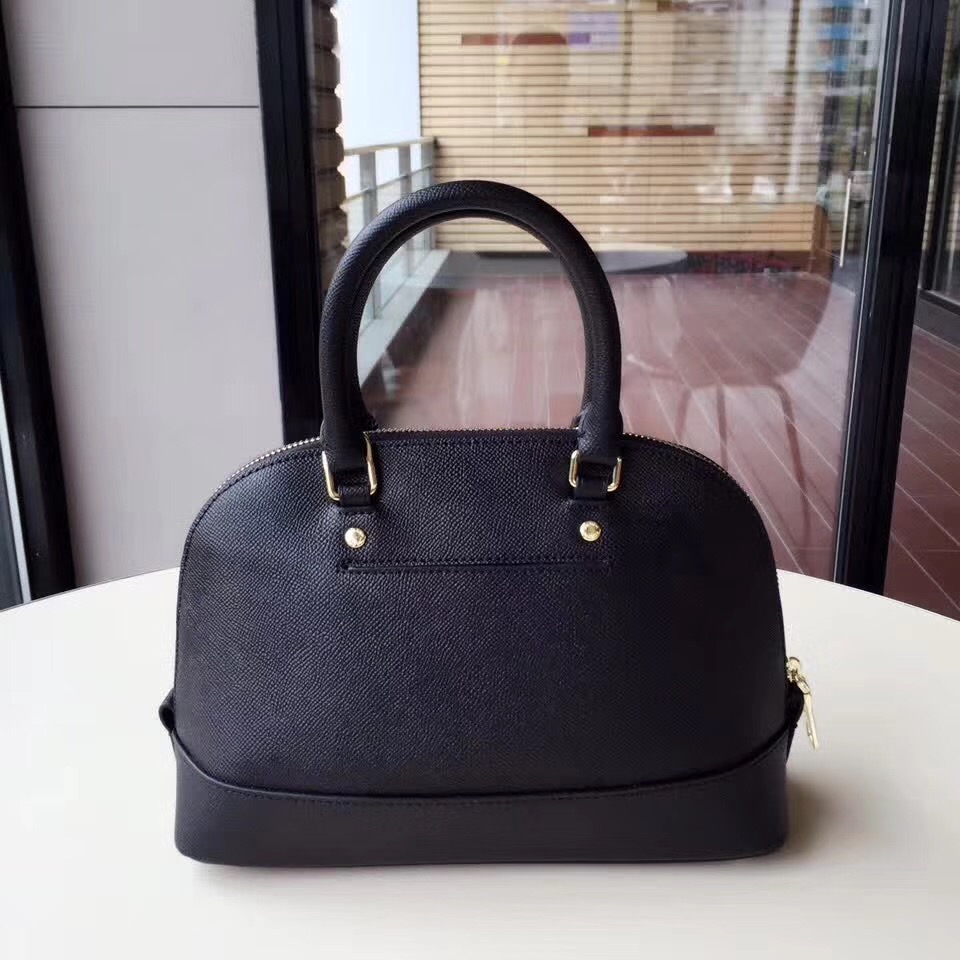 COACH Mini Shell Bag Satchel Crossgrain Leather Black F57555 25 x 18 x 10cm