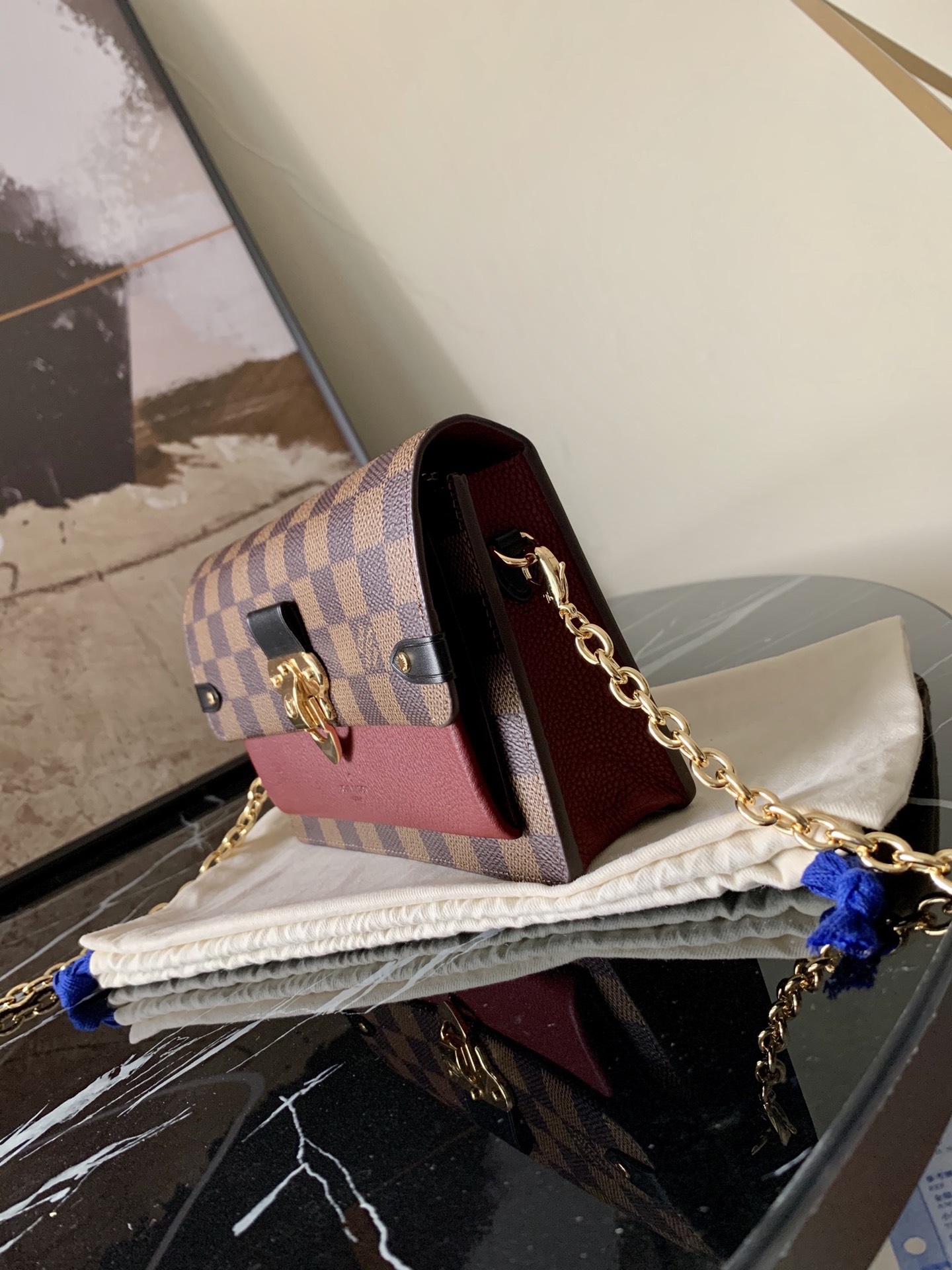 l0vis Vvtt0n vavin chain wallet bordeaux black n60222 19.0 x 12.5 x 4.0 cm