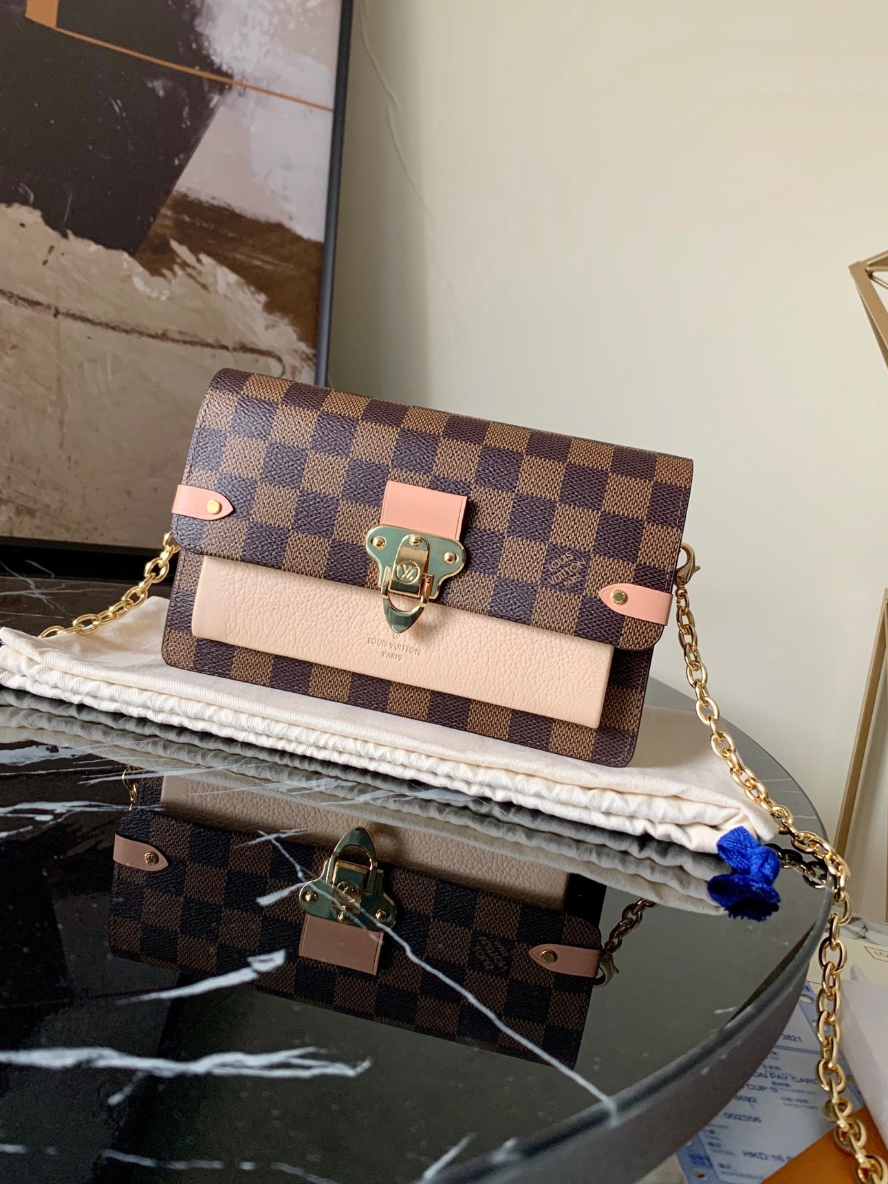 l0vis Vvtt0n vavin chain wallet cream n60237 19.0 x 12.5 x 4.0 cm