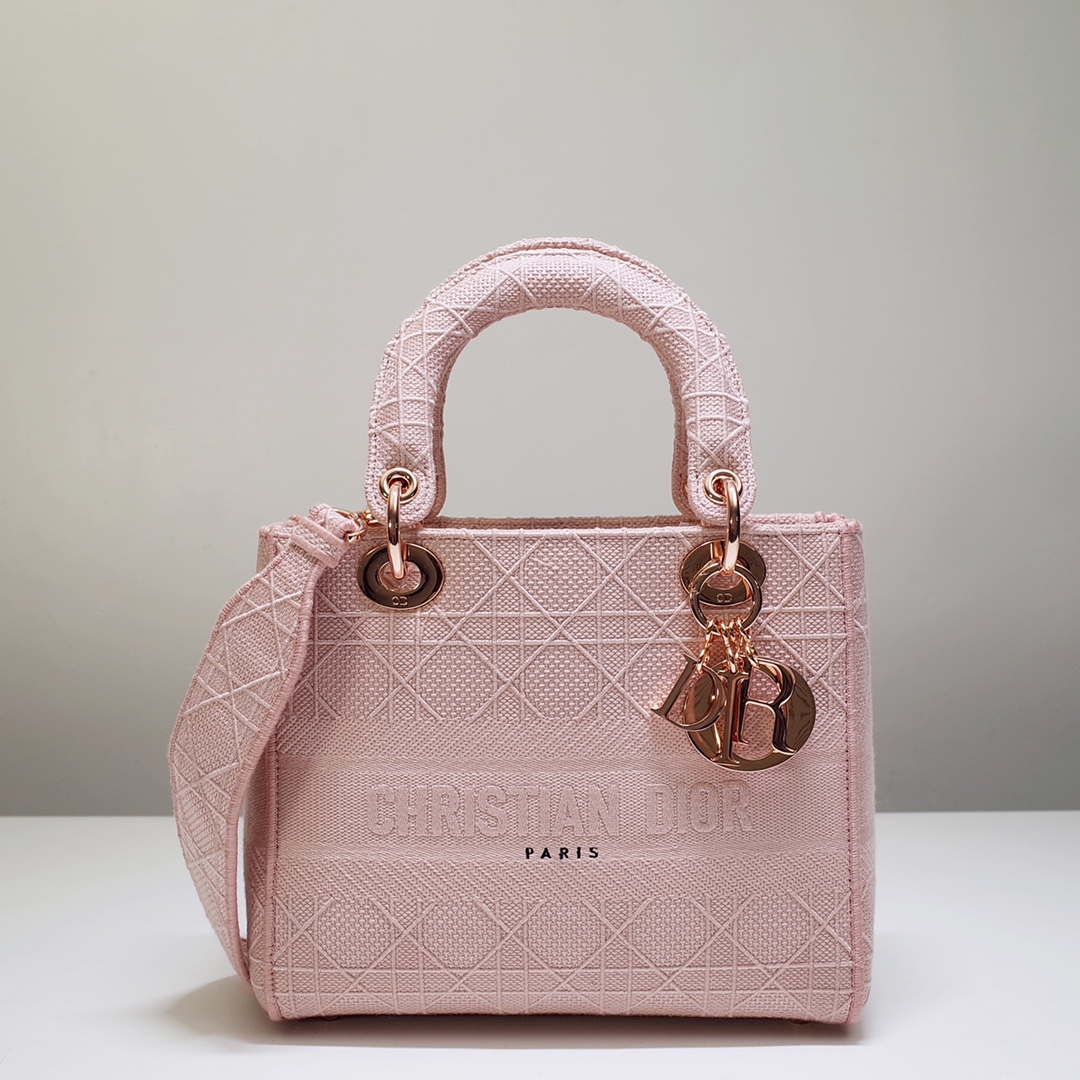 D10r medium lady d-lite bag bois de rose cannage m0565orey 24x20x11cm
