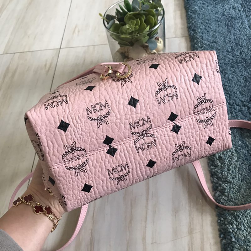 MCM Essential Backpack in Visetos Original Pink MWK9SSE05PZ001 24*21*12