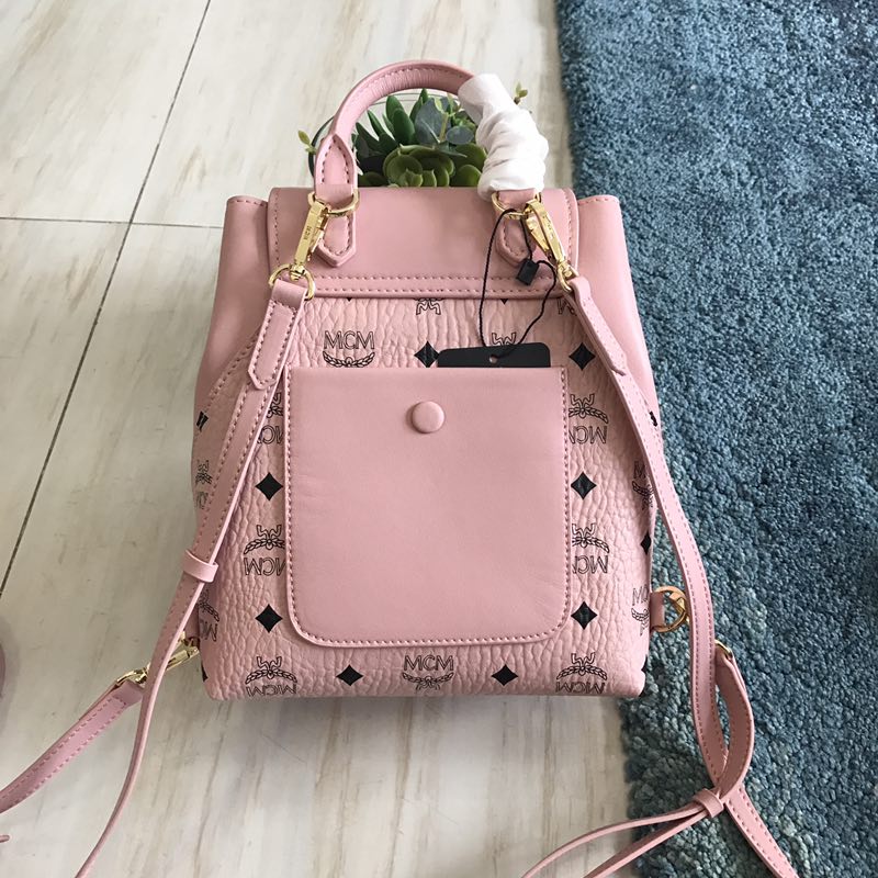 MCM Essential Backpack in Visetos Original Pink MWK9SSE05PZ001 24*21*12