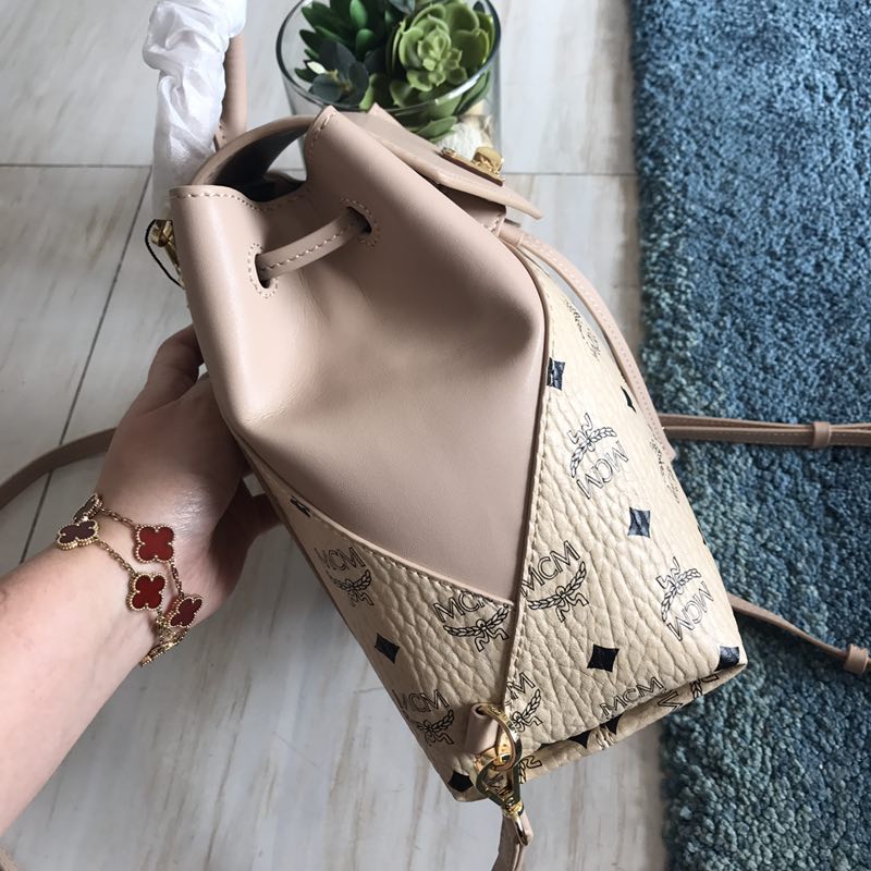 MCM Essential Backpack in Visetos Original Beige MWK9SSE05CO001 24 x 21 x 12 cm