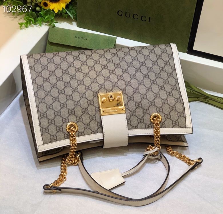 Gvc*1 padlock gg svp*me canvas shoulder bag cream 479197 35 x 23 x 14 cm