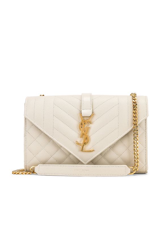 Y51 envelope small bag in grained leather white 600195 21 × 13 × 6 cm
