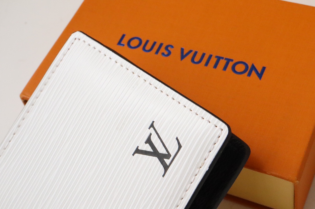 l0vis Vvtt0n multiple wallet epi leather white 11.5 x 9 x 1.5 cm