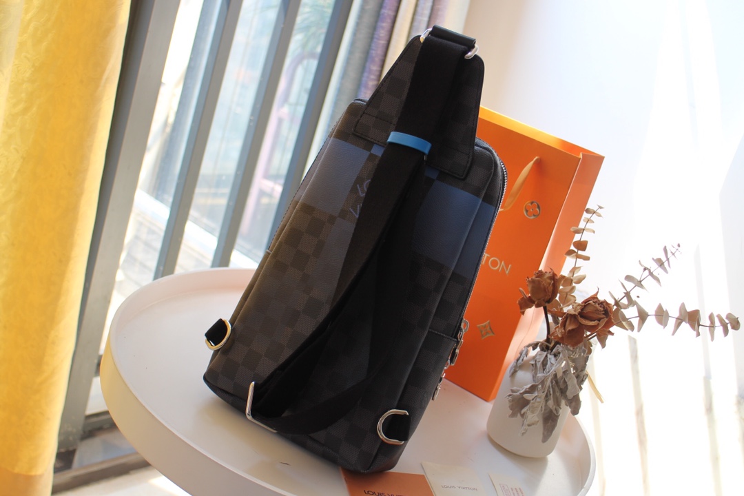 l0vis Vvtt0n avenue sling bag damier graphite giant canvas n40403 20.0 x 31.0 x 10.0cm