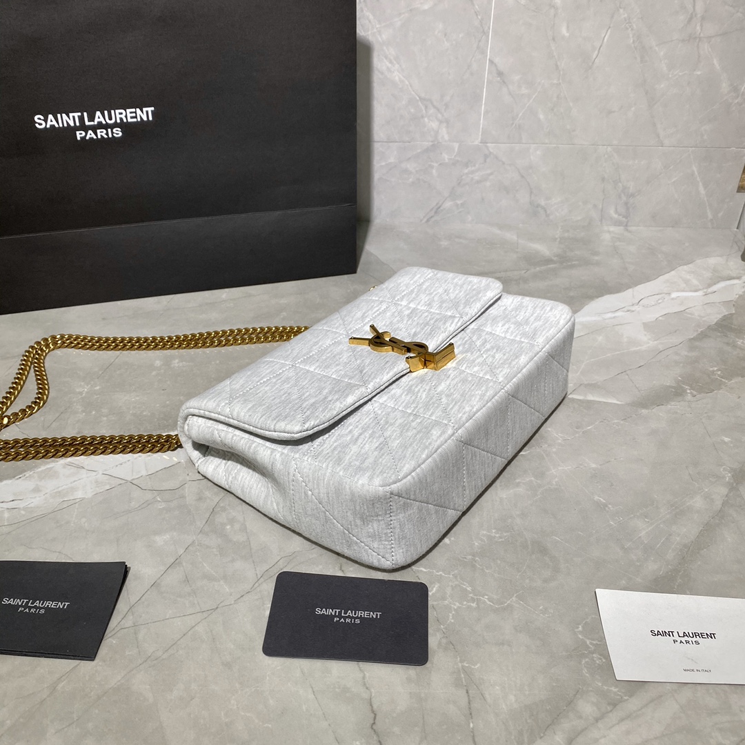 Y51 jamie medium carrÉ rive gauche in jersey white 6348202 24 × 15.5 × 6.5 cm