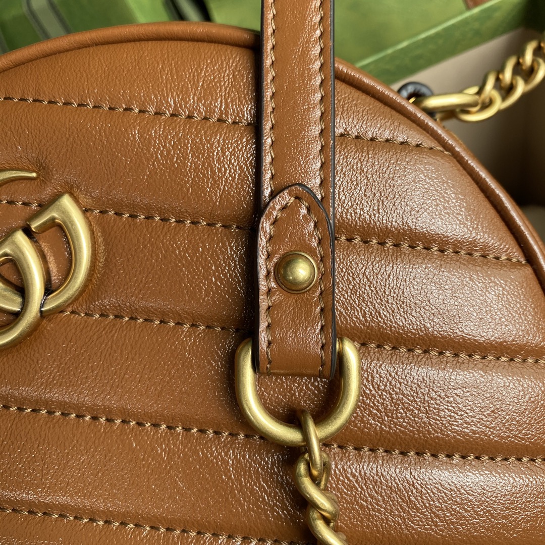 Gvc*1 marmont mini round shoulder bag brown 550154 18.5 x 18.5 x 4.5 cm