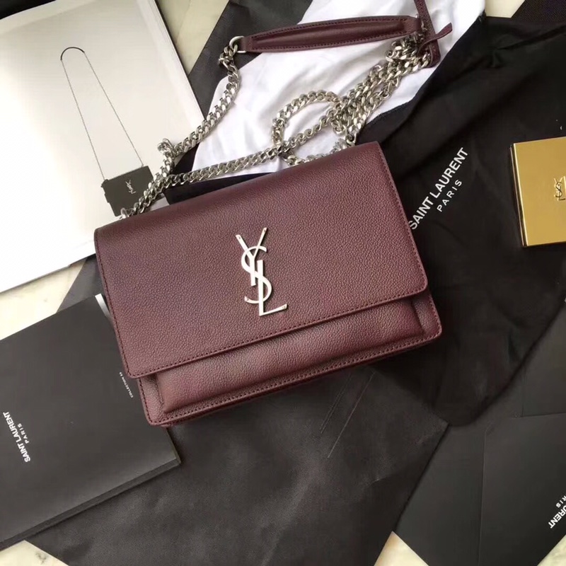 Y51 sunset medium in smooth leather rouge legion 442906 22 x 16 x 8 cm